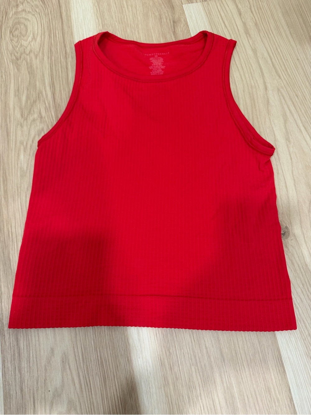Anthropologie Bright Red Ribbed Tank Top